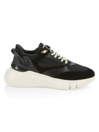 Shop Buscemi Veloce Tonal Leather Sneakers In Black