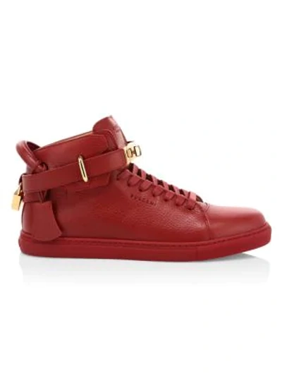 Shop Buscemi Alce High-top Leather Trainers In Red