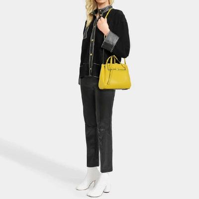 Shop Loewe Mini Lazo Bag In Yellow