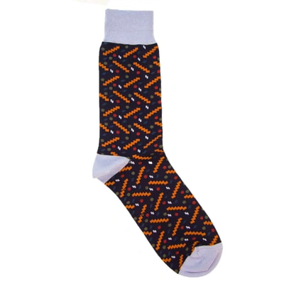 Shop 40 Colori Navy Party Organic Cotton Socks In Blue