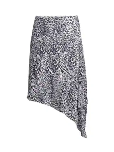Shop Elie Tahari Alexa Leopard-print Asymmetric Midi Skirt In Quartz Multi