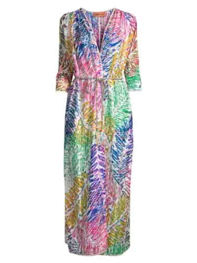 Shop Missoni Palm Print Wrap Cover-up In Multi