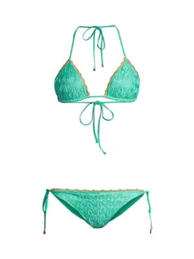 Shop Missoni 2-piece Classic String Bikini Set In Turquoise