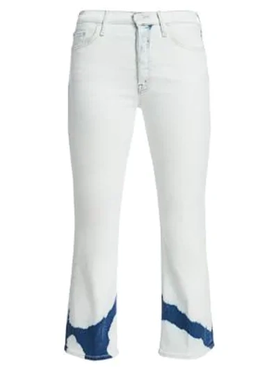 Shop Mother The Tripper High-rise Crop Bootcut Dip-dye Jeans In Marshmallow