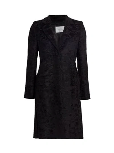 Shop Max Mara Oncia Brocade Alpaca & Wool Tailored Coat In Black