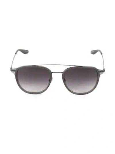 Shop Barton Perreira Courtier 55mm Round Navigator Sunglasses In Grey