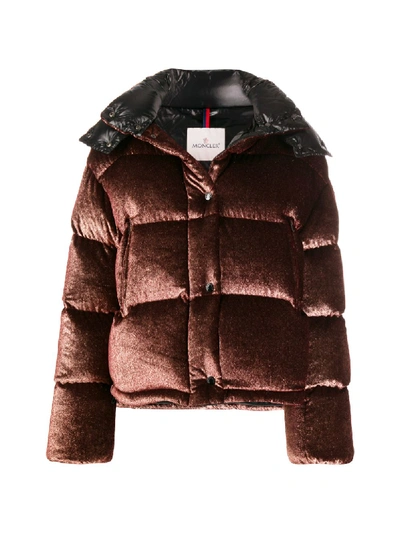 Shop Moncler Caille Quilted Jacket In Brown