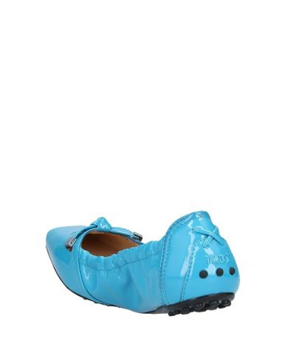 Shop Tod's Ballet Flats In Turquoise