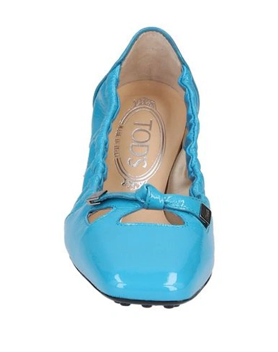 Shop Tod's Ballet Flats In Turquoise