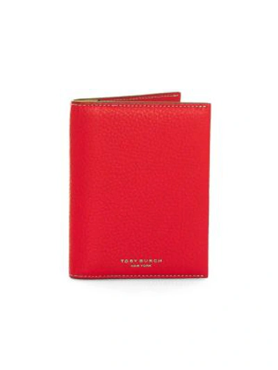 Shop Tory Burch Perry Leather Passport Case In Red