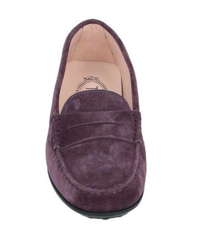 Shop Tod's Loafers In Purple