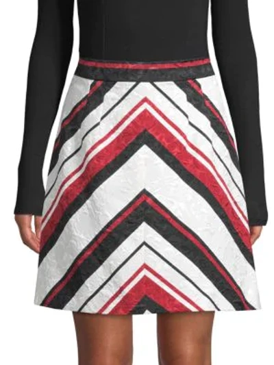 Shop Dolce & Gabbana Chevron-striped A-line Skirt In Multi