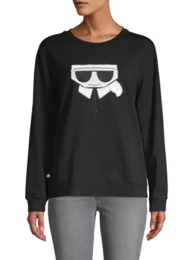 Shop Karl Lagerfeld Floating Kl Sweatshirt In Black
