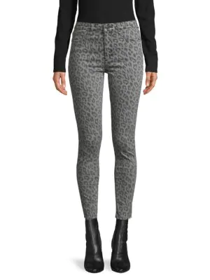 grey animal print jeans