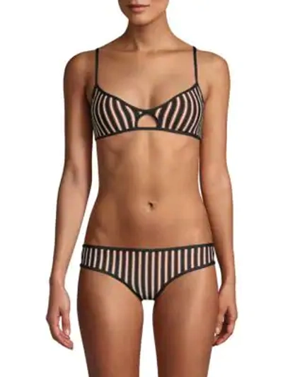 Shop L*space Horizon Stripe Ross Bikini Top In Black