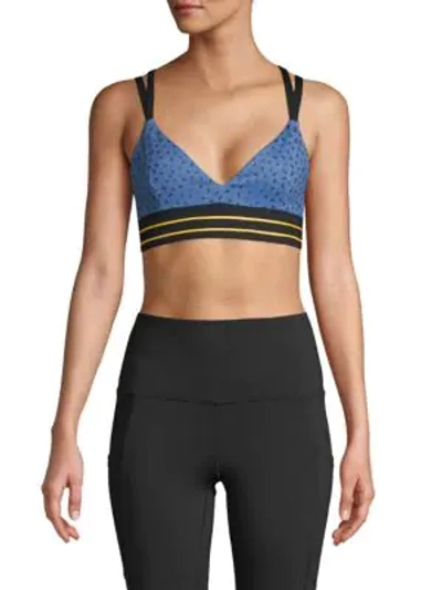 Shop Vimmia Meow Triangle Sports Bra In Blue Gold