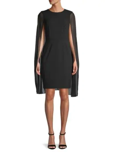 Shop Calvin Klein Cape Sheath Dress In Black