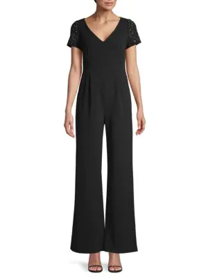 embellished wide leg jumpsuit