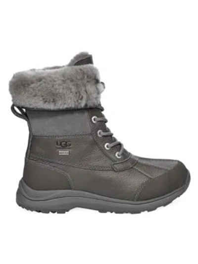 Shop Ugg Women's Adirondack Iii Faux Shearling-lined Leather Boots In Charcoal