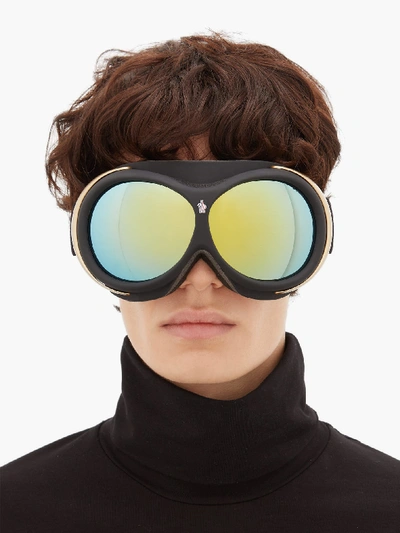 Moncler Logo-jacquard Strap Ski Goggles In 02c Matte Black S | ModeSens