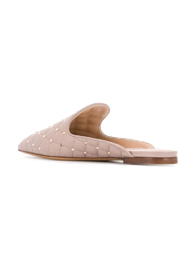 Shop Valentino Leather Slippers In Pink