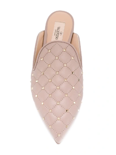 Shop Valentino Leather Slippers In Pink