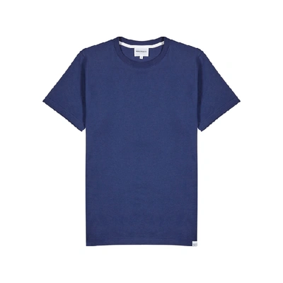 Shop Norse Projects Niels Blue Cotton T-shirt