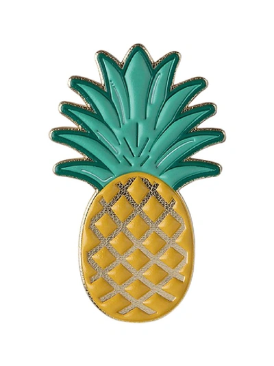 Shop Printworks Yellow Unisex Pineapple Sticker In Green