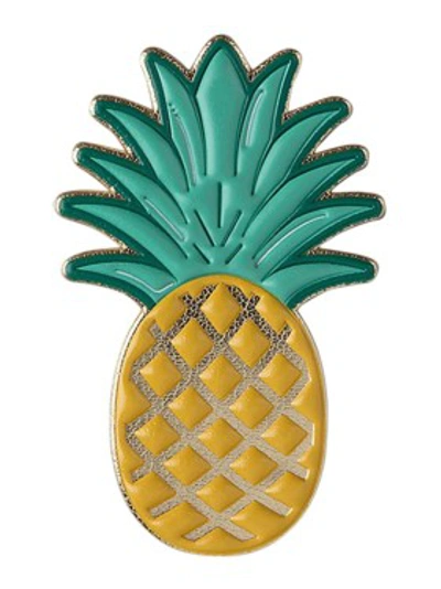 Shop Printworks Yellow Unisex Pineapple Sticker In Green