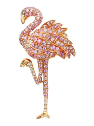 Shop Mio Harutaka Sapphire & Diamond Flamingo Earring In Not Applicable
