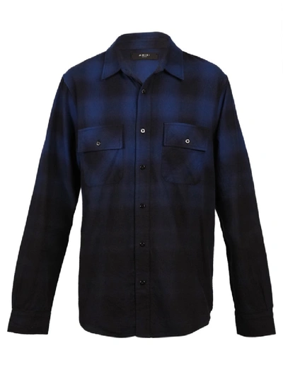 Shop Amiri Dip Dye Flannel Shirt In Black