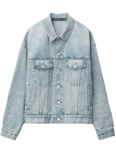 Shop Alexander Wang Bleach Blue Game Jacket In Grey