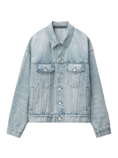 Shop Alexander Wang Bleach Blue Game Jacket In Grey