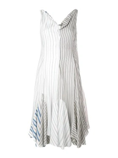 Shop Jw Anderson Striped Handkerchief Dress In White