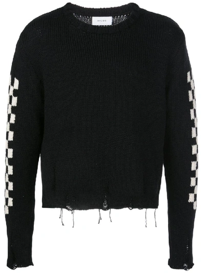 Shop Rhude Black Men's Rhacer Intarsia Knit Sweater