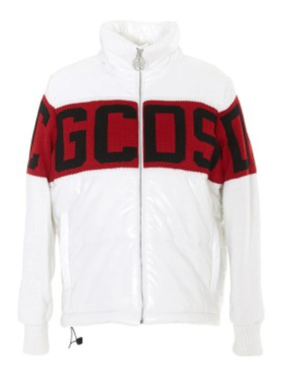 Shop Gcds Wool Sleeves Puffer Jacket In White