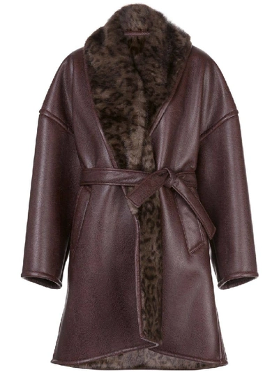Shop Balenciaga Brown Cocoon Coat In Grey