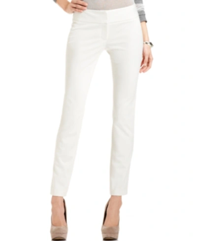 Shop Vince Camuto Petite Ponte-knit Ankle Pants In Vanilla