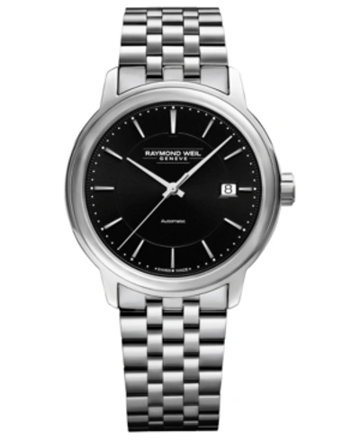 Shop Raymond Weil Men's Swiss Automatic Maestro Stainless Steel Bracelet Watch 40mm