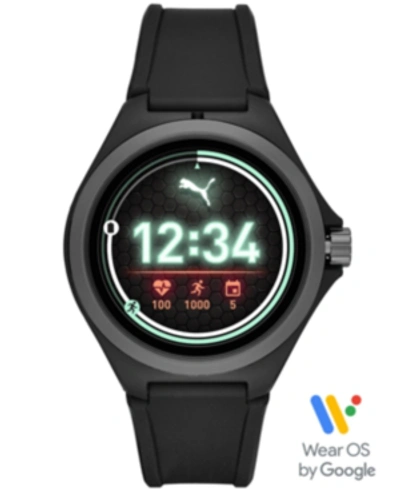 Shop Puma Silicone Strap Smart Watch, 44mm In Black