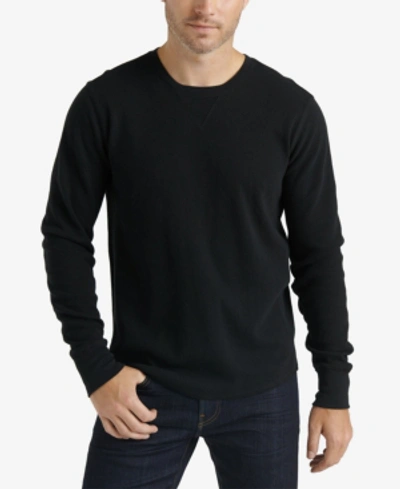 Shop Lucky Brand Men's Brushed Thermal Crew In Black