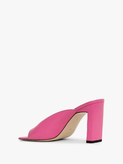 Shop Wandler Pink Isa 85 Leather Mules