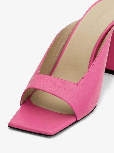 Shop Wandler Pink Isa 85 Leather Mules