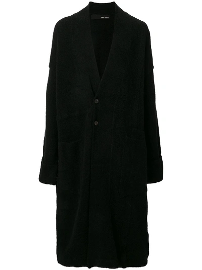 Shop Isabel Benenato Knitted Midi Cardi-coat In Black