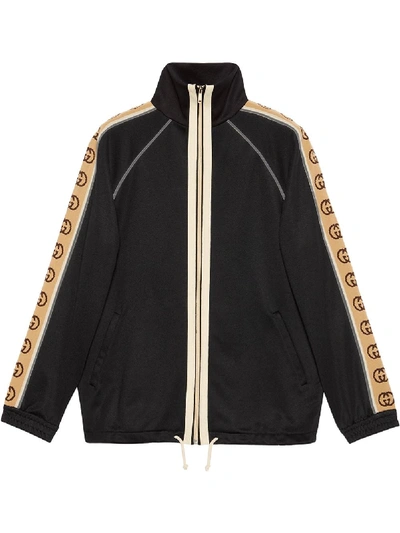 Shop Gucci Zip Up Jacket In Black