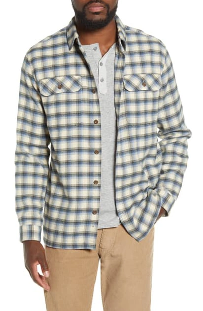 Shop Patagonia Fjord Regular Fit Organic Cotton Flannel Shirt In Castroville Oyster White