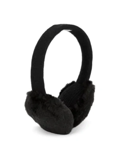 Shop Portolano Faux Fur Earmuffs In Black