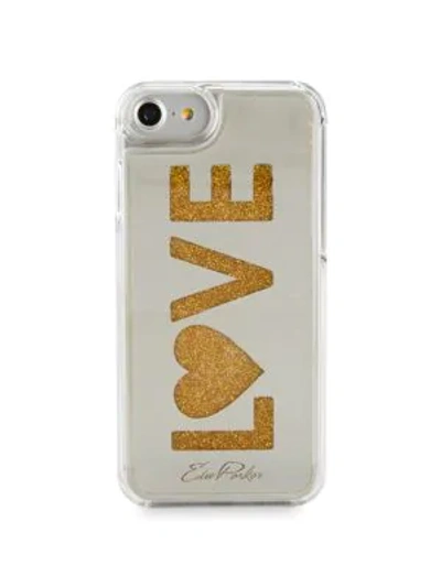 Shop Edie Parker Love Floating Phone Case In Silver Gold