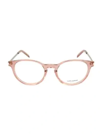 Shop Saint Laurent 49mm Oval Optical Glasses In Pink