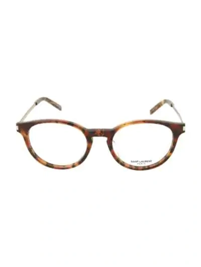 Shop Saint Laurent 49mm Oval Optical Glasses In Avana Grey